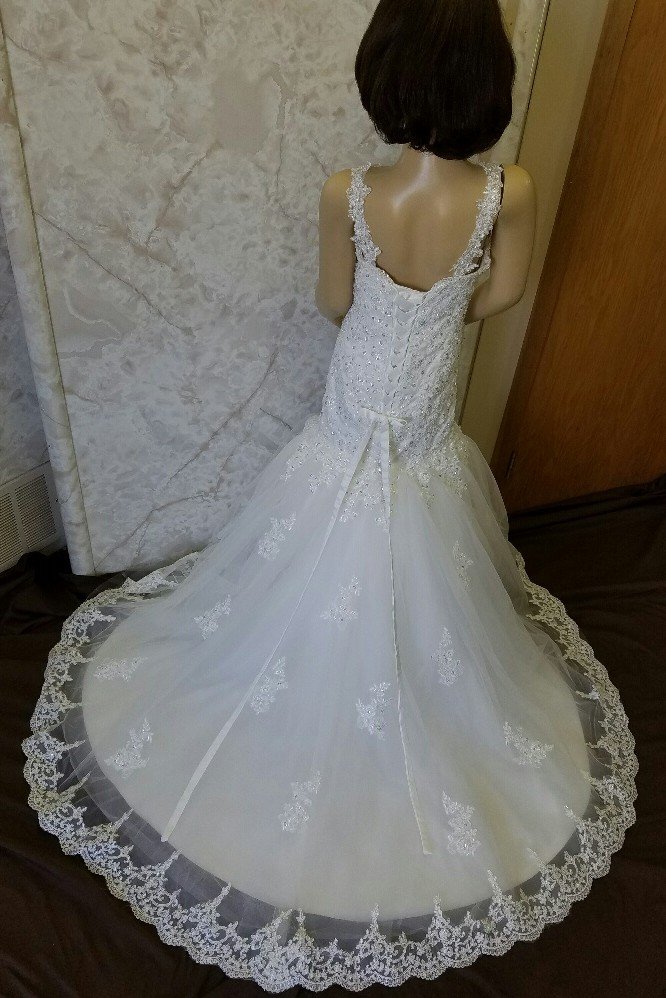 Fit and flare flower girl wedding dress